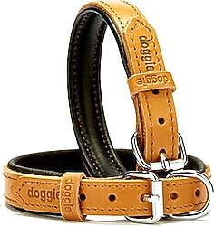 Doggie Konfor Deri Sade 2x30-35 cm Boyun Tasması - Camel