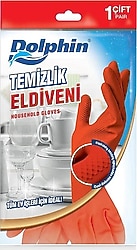 Dolphin Lateks Orta Boy (M) Kırmızı Temizlik ve Bulaşık Eldiveni