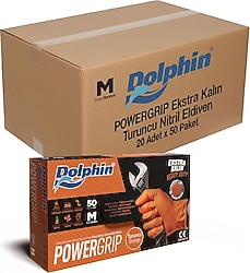 Dolphin Nitril PowerGrip Ekstra Kalın Elmas Dokulu İş Eldiveni 50'li 20 Paket