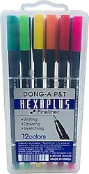 Dong-A Hexaplus Kutulu 12'li Fineliner Keçeli Kalem Seti