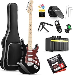 Donner DST-152 Full Size ST Siyah Elektro Gitar Seti