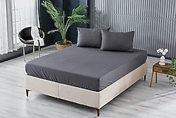 Doqu Home Colourful Antrasit 160x200+35 Çift Kişilik Fitted Çarşaf