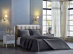 Doqu Home Napoli Antrasit Çift Kişilik Yatak Örtüsü Takımı