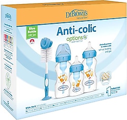 Dr. Browns Geniş Ağız Options+ Antikolik Mavi PP Biberon Hediye Seti