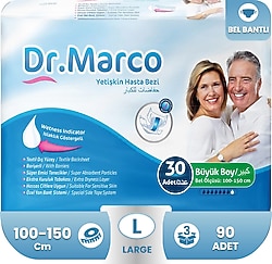 Dr. Marco Belbantlı Büyük Boy L 30'lu 3 Adet Hasta Bezi