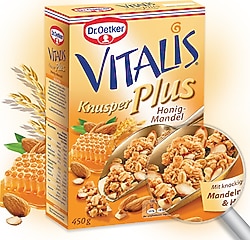 Dr. Oetker Vitalis Knusper 450 gr Çıtır Bal Bademli Müsli