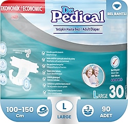 Dr. Pedical Belbantlı Büyük Boy L 30'lu 3 Adet Hasta Bezi