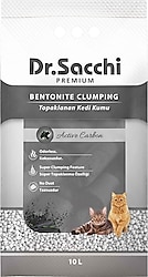 Dr. Sacchi Aktif Karbonlu 10 lt Bentonit Kedi Kumu