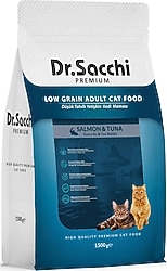 Dr. Sacchi Premium Düşük Tahıllı Somonlu ve Ton Balıklı 1.5 kg Yetişkin Kedi Maması