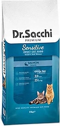 Dr. Sacchi Premium Düşük Tahıllı Somonlu 15 kg Yetişkin Kedi Maması