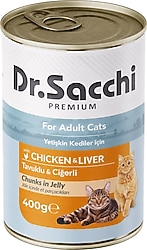 Dr. Sacchi Tavuklu ve Ciğerli 400 gr Yetişkin Konserve Kedi Maması