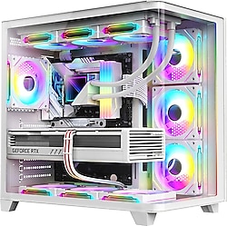 Dragos Ocean Curved Pro V2 ARGB Fanlı Beyaz 750 W E-ATX Oyuncu Kasası