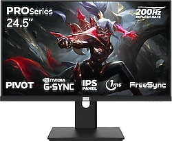 Dragos PROSeries P245FHD200 24.5" 1 ms Full HD Pivot IPS 200 Hz Oyuncu Monitörü