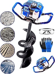 Dragro H1721 15 cm 9.9 Hp Benzinli Toprak Burgu Makinesi