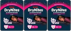 DryNites Emici Gece Külodu Kız 13+ Yaş 48-60 kg 9'lu 3 Adet Hasta Bezi