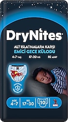DryNites Emici Gece Külodu Erkek 4-7 Yaş 17-30 kg 10'lu Hasta Bezi