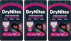DryNites Emici Gece Külodu Kız 4-7 Yaş 17-30 kg 10'lu 3 Adet Hasta Bezi