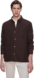 D's Damat 2HC04S2194850 Uzun Kollu Erkek Keten Gömlek