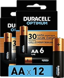 Duracell Optimum 12'li Alkalin AA Kalem Pil