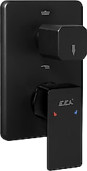E.C.A. Royal 102167251C1-KDE 2 Yollu Sıva Üstü Ankastre Mat Siyah Banyo Bataryası