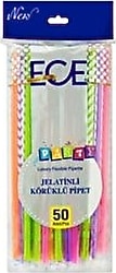 Ece Party 50'li Jelatinli Körüklü Pipet