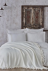 Ecocotton Alessa Krem Çift Kişilik Pike Takımı