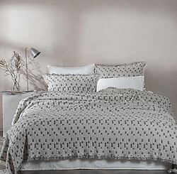Ecocotton Merisa Gri Müslin Çift Kişilik Pike Takımı