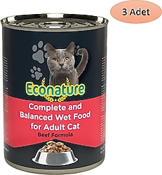 Econature 400 gr 3'lü Yetişkin Konserve Kedi Maması