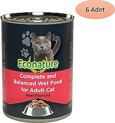 Econature 400 gr 6'lı Yetişkin Konserve Kedi Maması