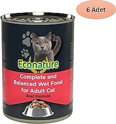 Econature Sığır Etli 400 gr 6'lı Paket Konserve Kedi Maması