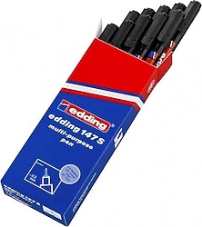 Edding 147S 10'lu Siyah Asetat Kalemi