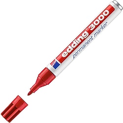 Edding 3000 Kırmızı Permanent Marker Kalem