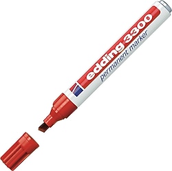 Edding 3300 Kesik Uçlu Kırmızı Permanent Marker Kalem