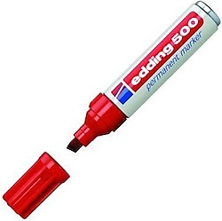 Edding 500 Kesik Uçlu Kırmızı Permanent Marker Kalem