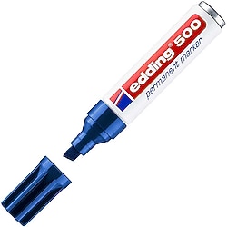Edding 500 Kesik Uçlu Mavi Permanent Marker Kalem