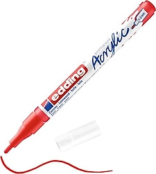 Edding 5300 1-2 mm İnce Uçlu Trafik Kırmızı Akrilik Marker Kalem