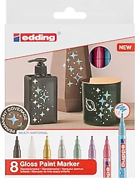 Edding 751 Metalik 8'li Dekorasyon Marker Kalemi