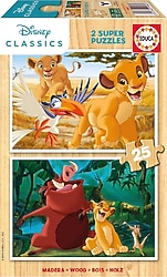 Educa Aslan Kral 2x25 Parça Ahşap Çocuk Puzzle