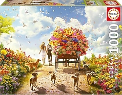 Educa Çiçek Taşıyan Araba 1000 Parça Puzzle 19921