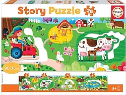 Educa Çiftlik Hikaye ve Sayılar 26 Parça Panoramik Puzzle