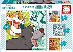 Educa Disney Animals 12+16+20+25 Parça Puzzle