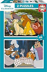 Educa Disney Klasikleri Hayvanlar 2x48 Parça Çocuk Puzzle 19996