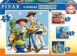 Educa Disney Pixar 12+16-20+25 Parça Kademeli Çocuk Puzzle
