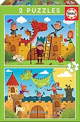 Educa Dragons and Knights 2x48 Parça Puzzle 17151