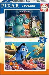Educa Kayıp Balık Nemo ve Sevimli Canavarlar 2x20 Parça Çocuk Puzzle