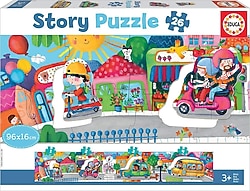 Educa Şehirdeki Araçlar Hikaye 26 Parça Panoramik Puzzle
