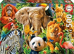 Educa Vahşi Hayvanlar Kolajı 500 Parça Puzzle 19550
