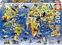Educa Yüz Tehlike Altındaki Hayvan Türü 500 Parça Puzzle 19908