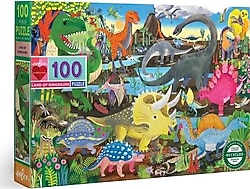 Eeboo Land of Dinosaurs 100 Parça Puzzle