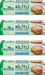 Ekomis Küçük Boy Kilitli Buzdolabı Poşeti 15'li 4 Adet